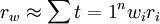 r_w \approx \sum{t=1}^nw_ir_i