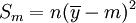 S_m=n(\overline{y}-m)^2