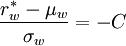 \frac{r^*_w-\mu_w}{\sigma_w}=-C