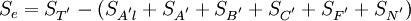 S_e=S_{T^'}-(S_{A^' l}+S_{A^'}+S_{B^'}+S_{C^'}+S_{F^'}+S_{N^'})