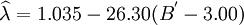 \widehat{\lambda}=1.035-26.30(B^'-3.00)