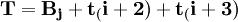 \mathbf{T=B_j+t_(i+2)+t_(i+3)}