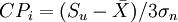 CP_i=(S_u-\bar{X})/3\sigma_n