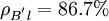 \rho_{B^' l}=86.7\%