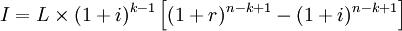 I=L\times(1+i)^{k-1}\left