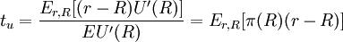 t_u=\frac{E_{r,R}}{EU'(R)}=E_{r,R}