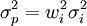 \sigma_p^2 = w_i^2 \sigma_i^2