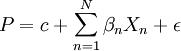 P=c+\sum^N_{n=1}\beta_n X_n+\epsilon