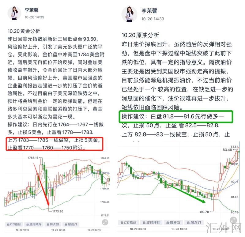 李茉馨：10.21黄金短线可看千八，原油有望再新高！